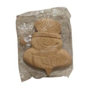 Vintage Walmart 4.5 Wood Snowman New with Tags NWT